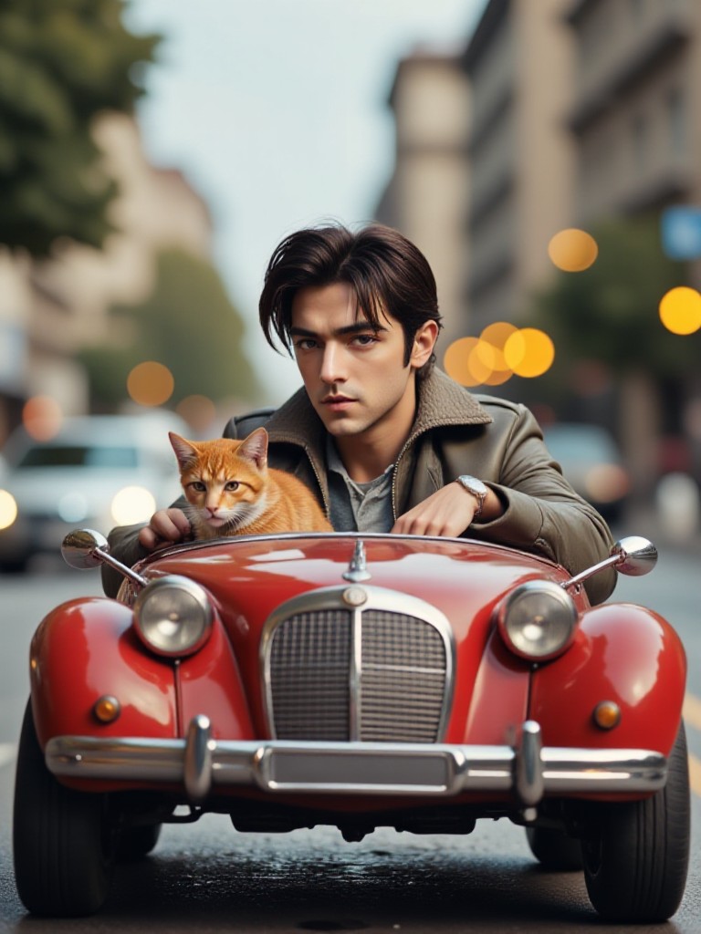 [Dynamic and Interesting Audiovisual] 🚗🐱  The cutest driving duo is on the road! 🤣💨 image