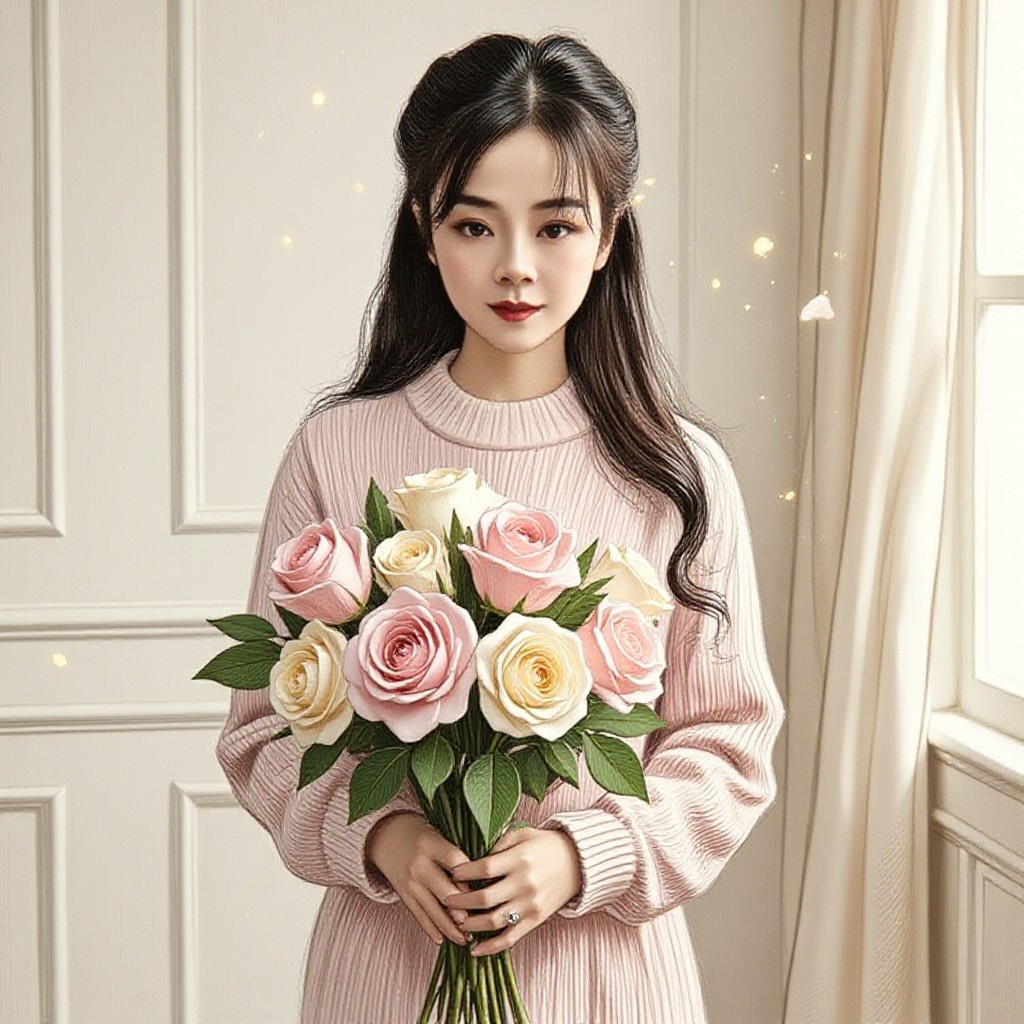 a1.art-generated Beige Roses image