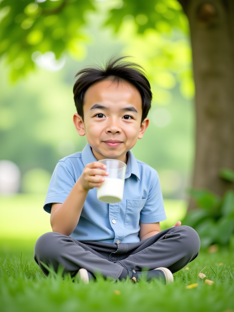 Child drinking milk image