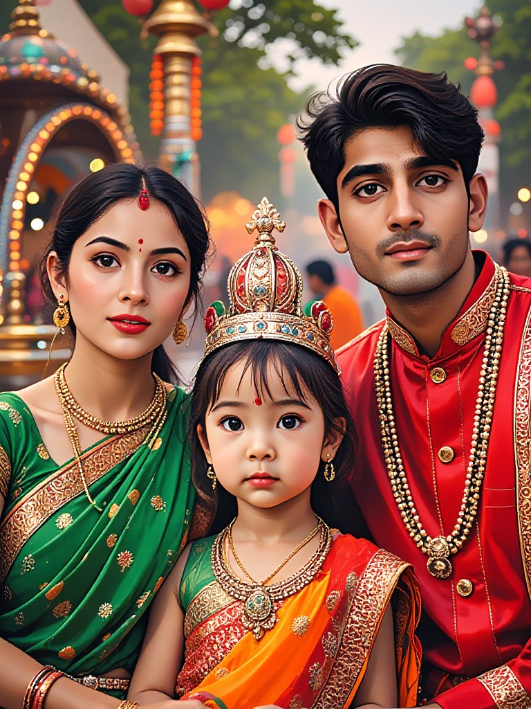 Indian Ramanavami festival family portrait image