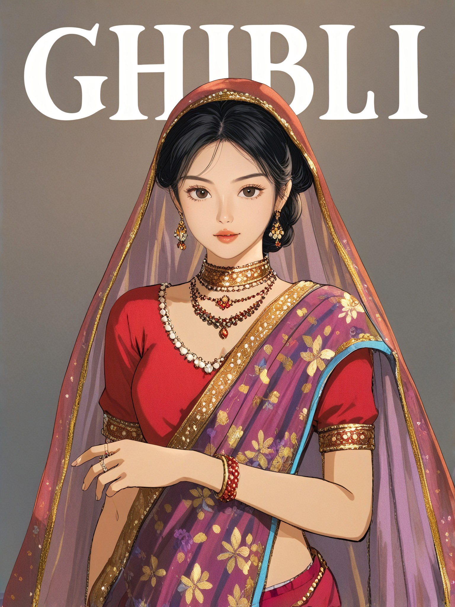 AI Indian Beauty In Studio art generator