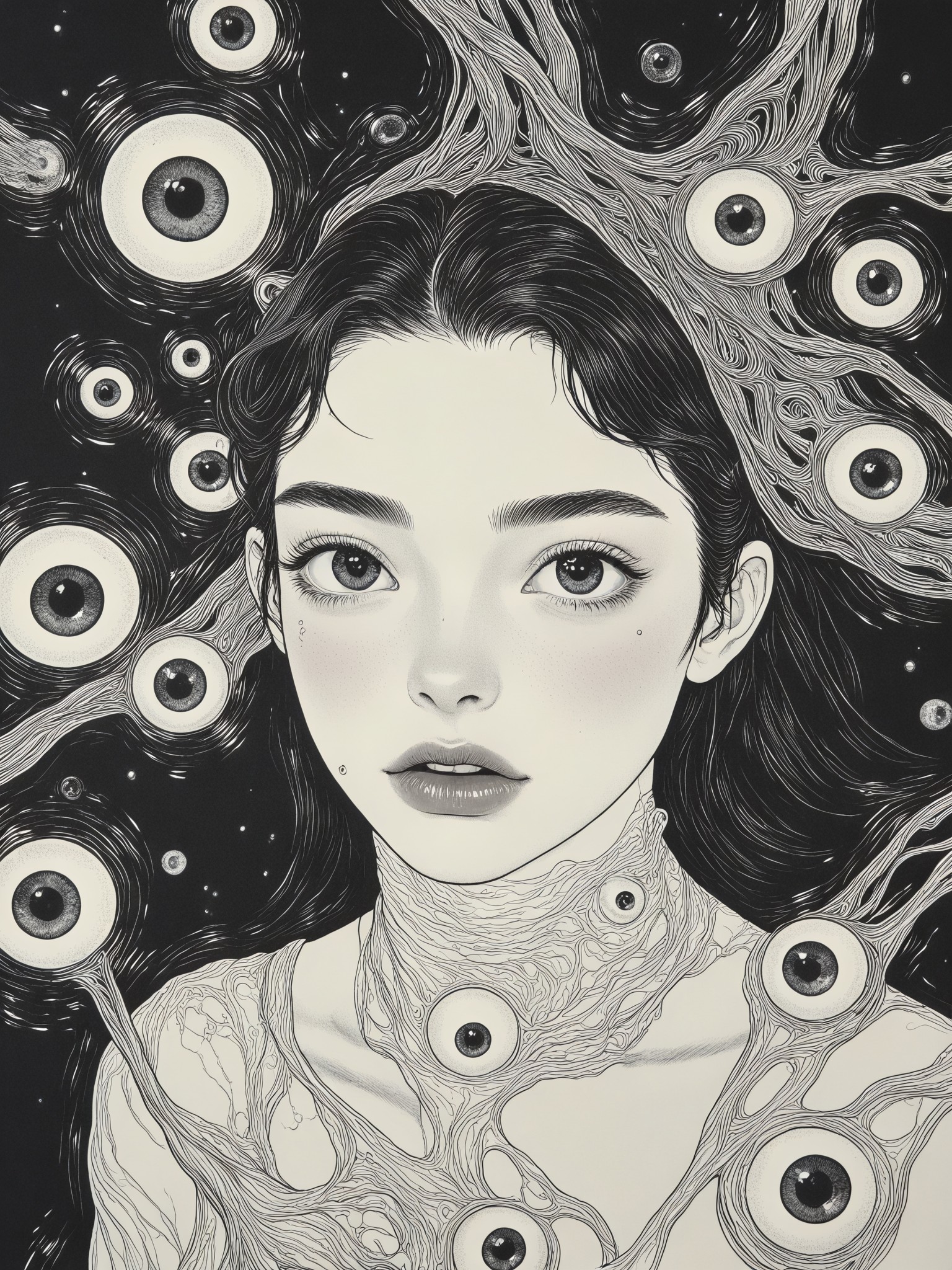Junji Ito's horror style - Sea of ​​Eyes image