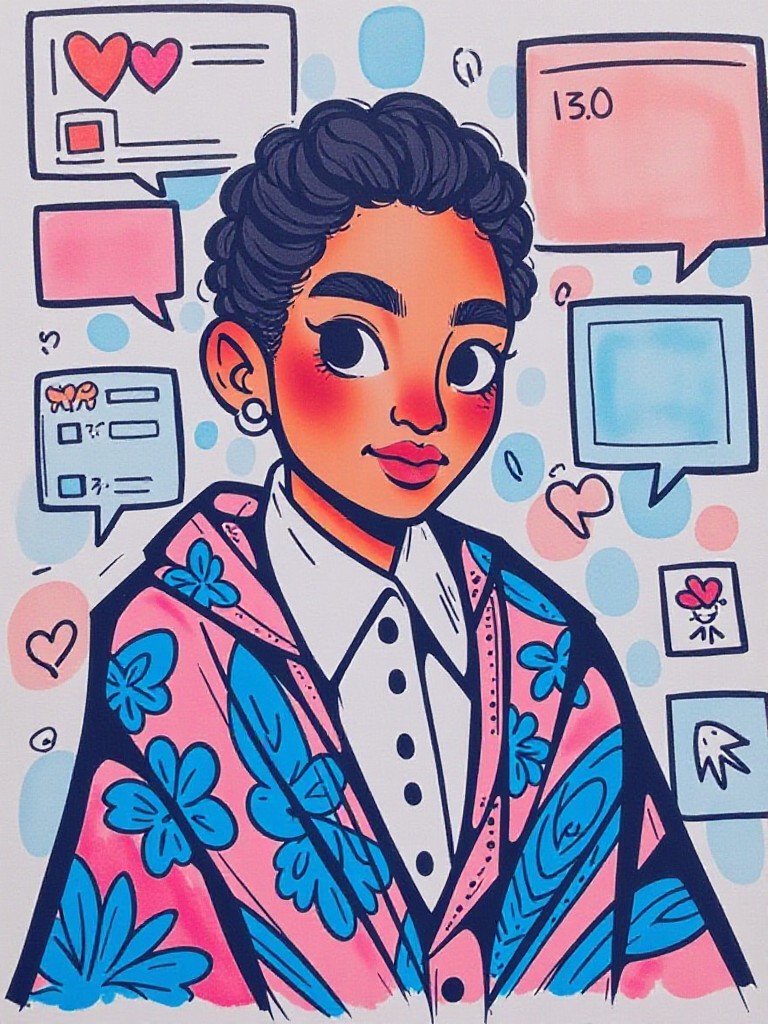 Fashion Hand-drawn Portrait image