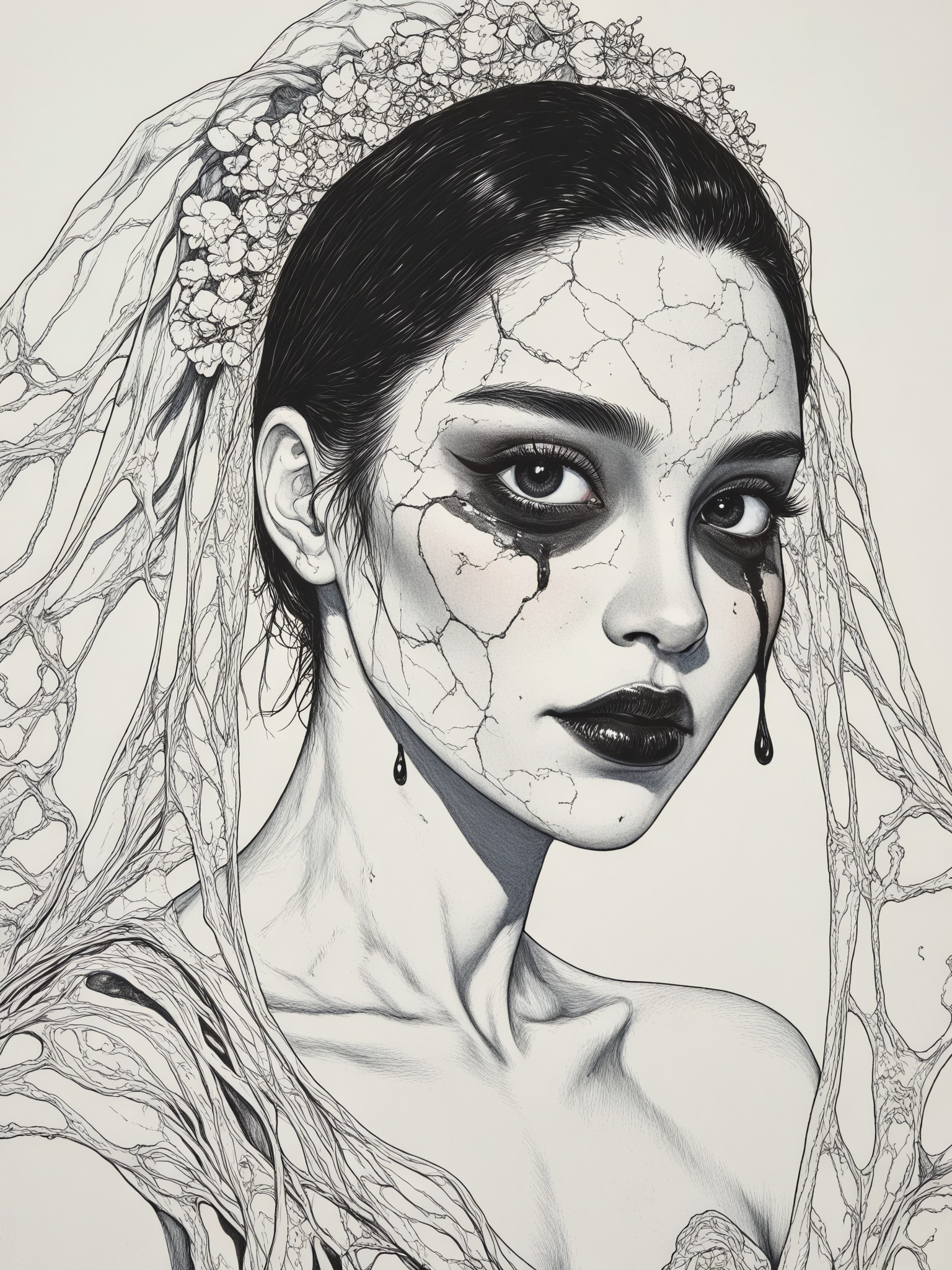 Junji Ito's horror style - Crying Bride image