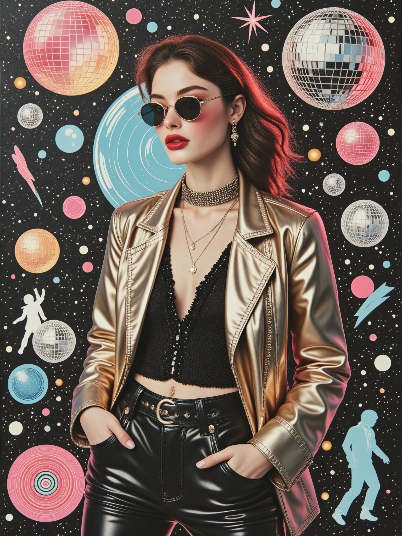 🪩 Collage Art Portrait - Retro Disco image