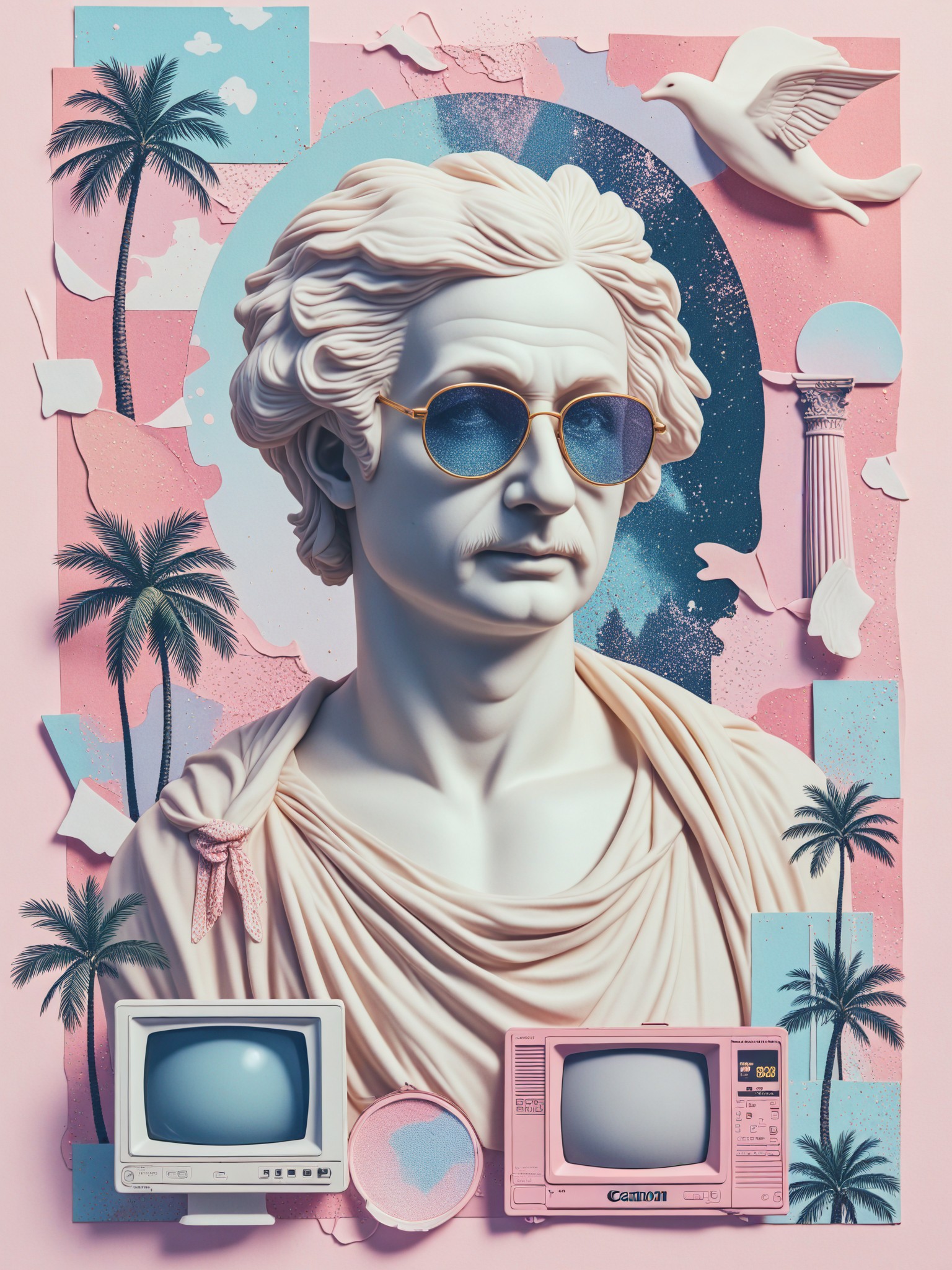 Vaporwave Plaster Style Collage Poster image