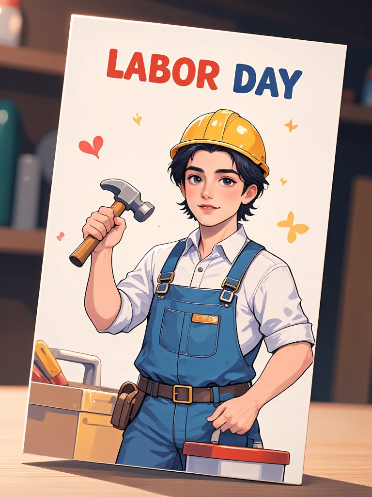 Labor Day animation worker card image