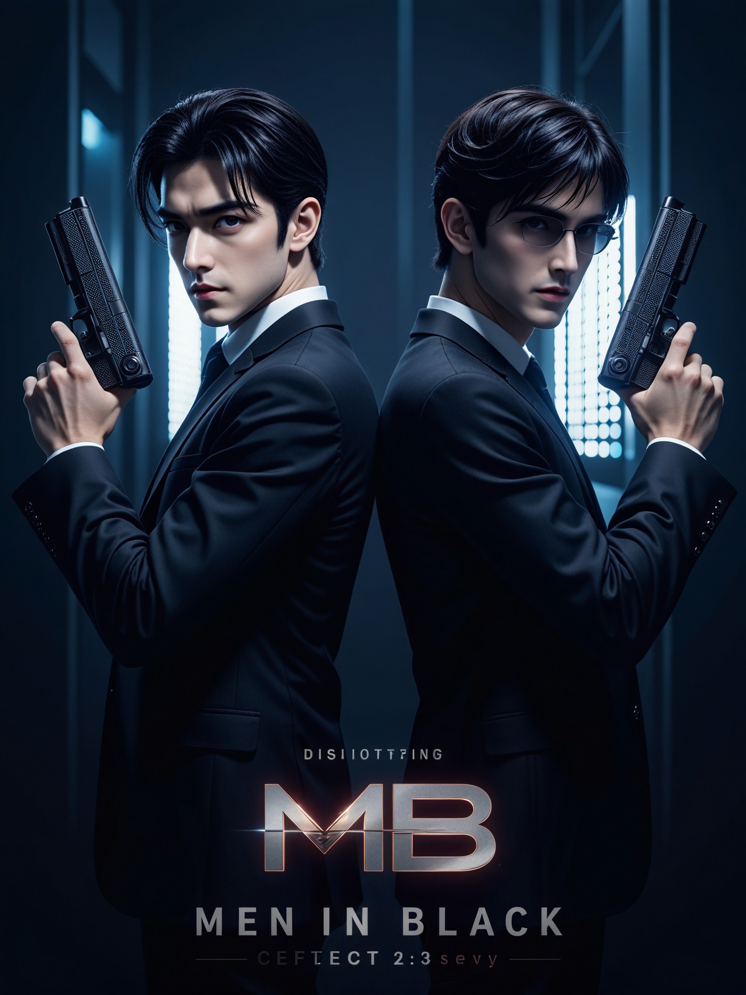 2025 Men's and Women's Dual Edition MEN IN BLACK/WOMEN IN BLACK 👔 Black clad heroes - Silent action under the spotlight image