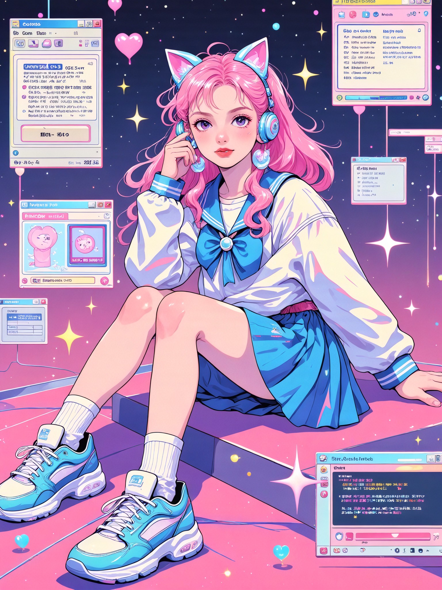 🕹️ Y2K Wallpaper of Retro Girl 1990s image