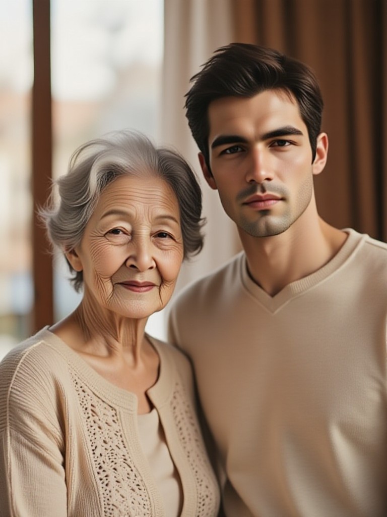 Mother's Day with son portrait image