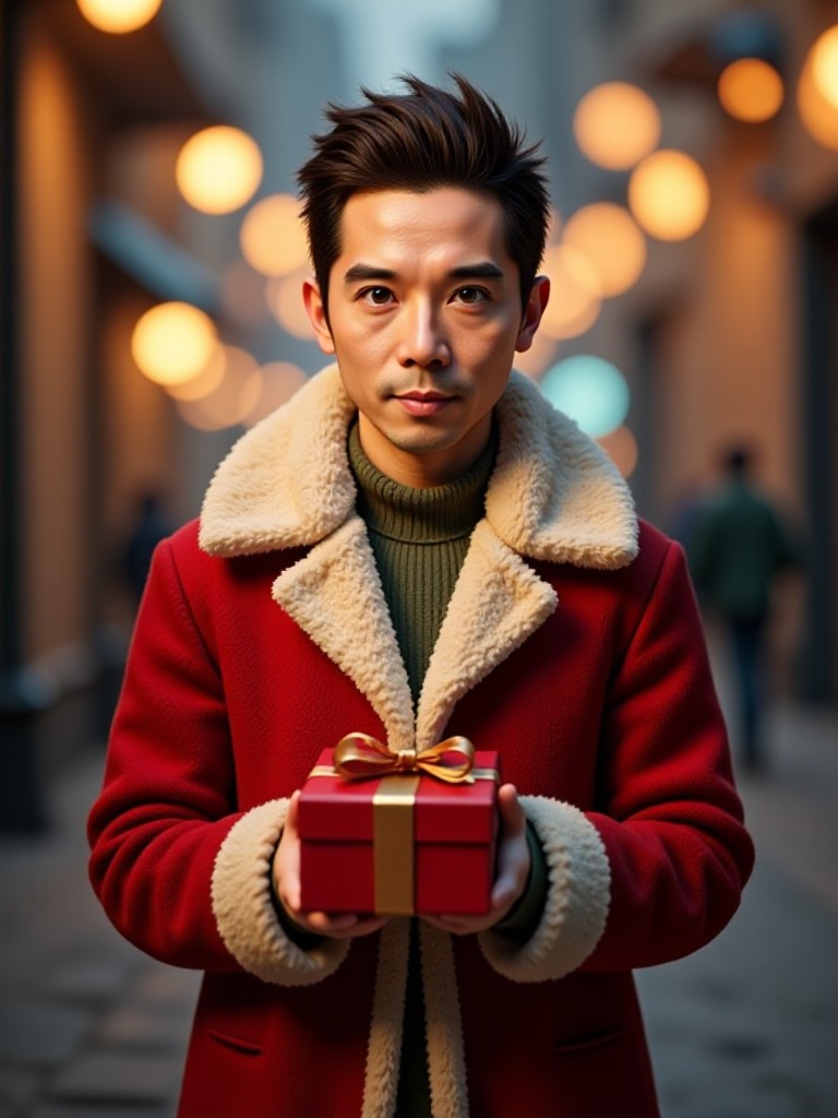 Christmas gifts with young handsome guys image