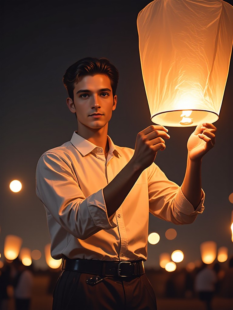Waisak Day sky lantern man image