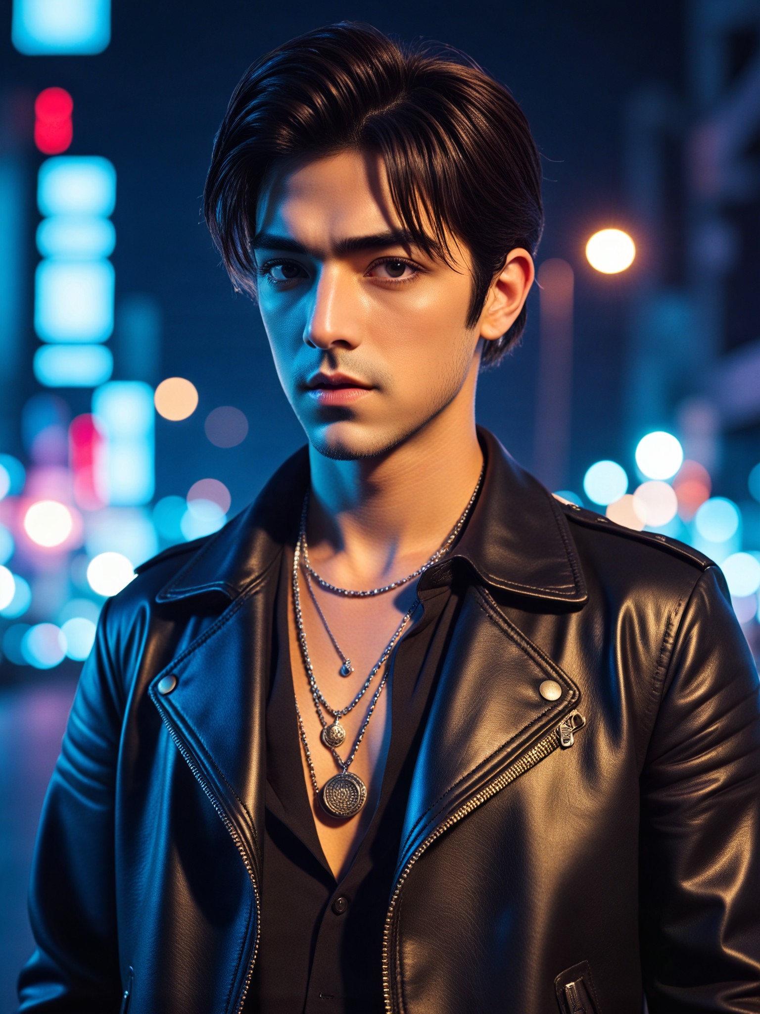 Night City Eye Cinematic x Sharp Render x Neon Trendy Male Character Style image