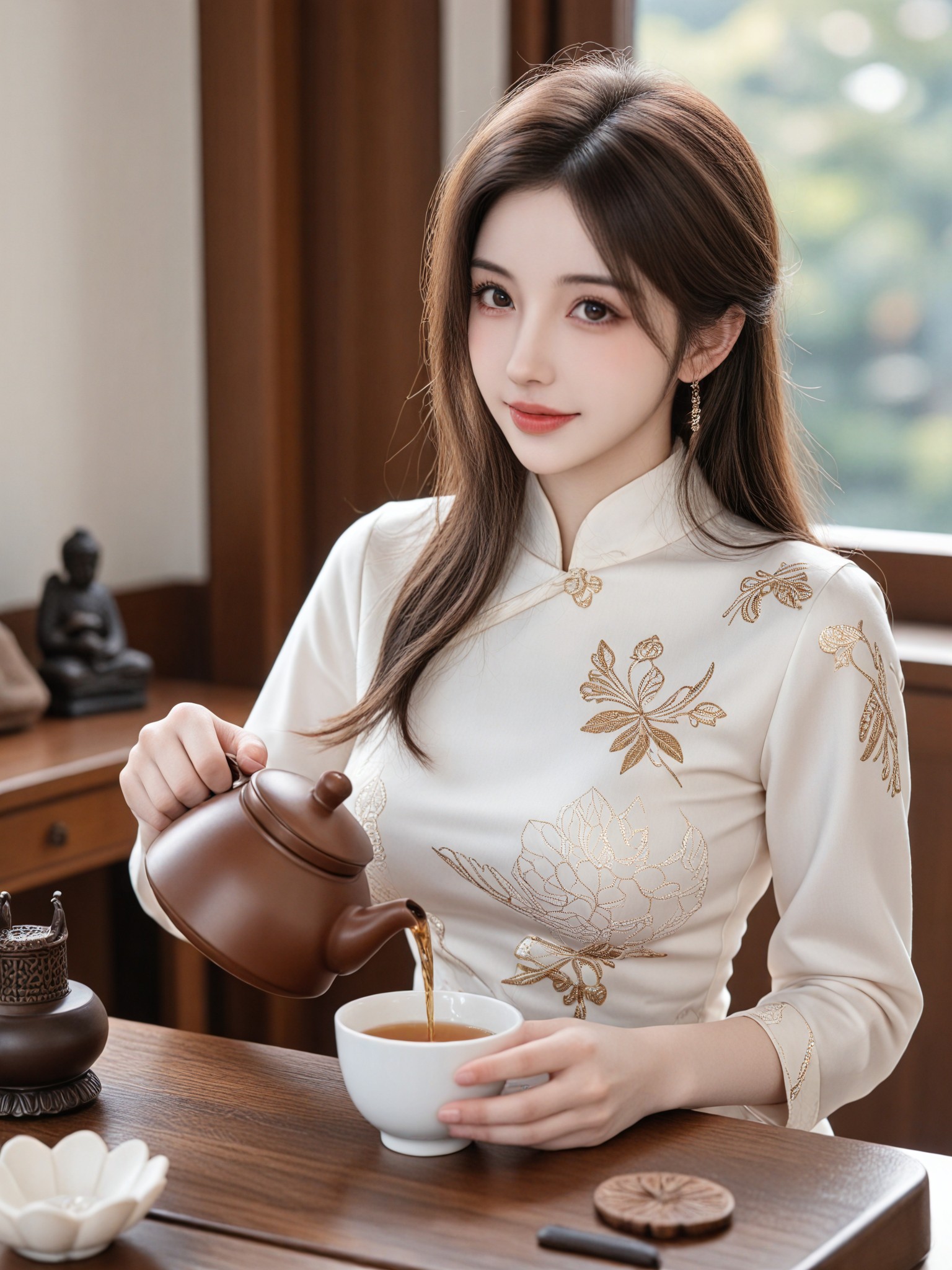  Enjoying the Buddha - inspired Tea Fun in Cheongsam image