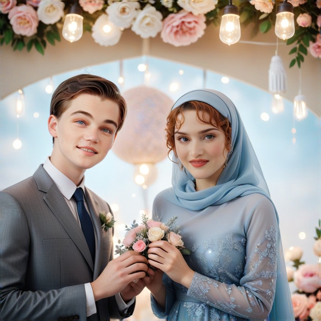 Moslem wedding (semi blue gray hijab) proposed image
