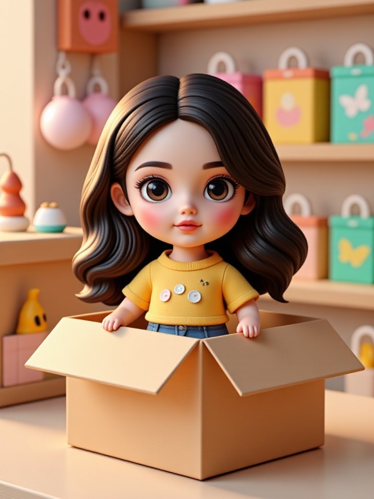  Cardboard box doll image