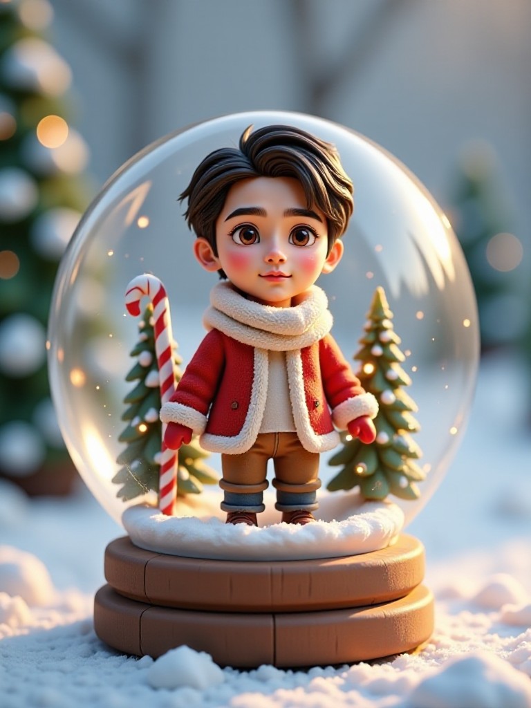 Crystal ball winter doll image