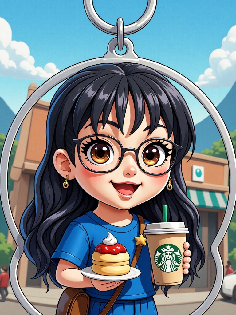 Starbucks' girl in the key chain. image