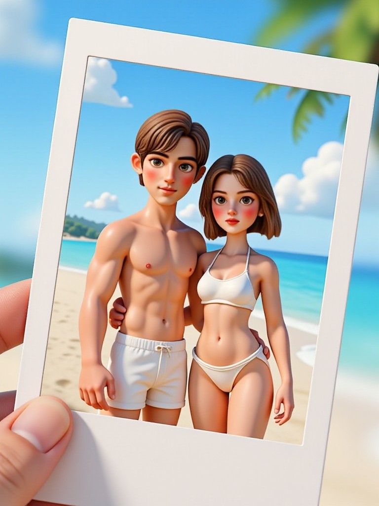 3D Polaroid photo image