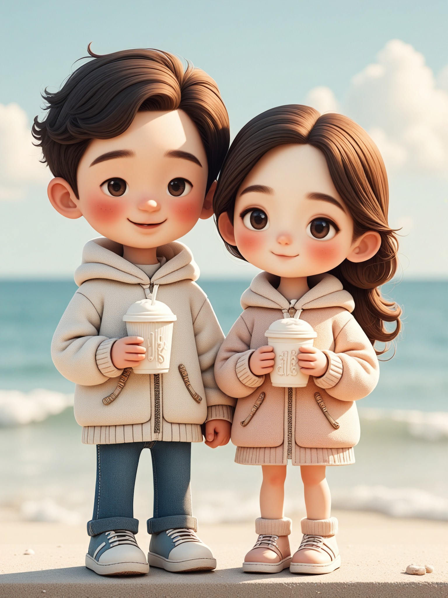 3D Milk Tea Couple image