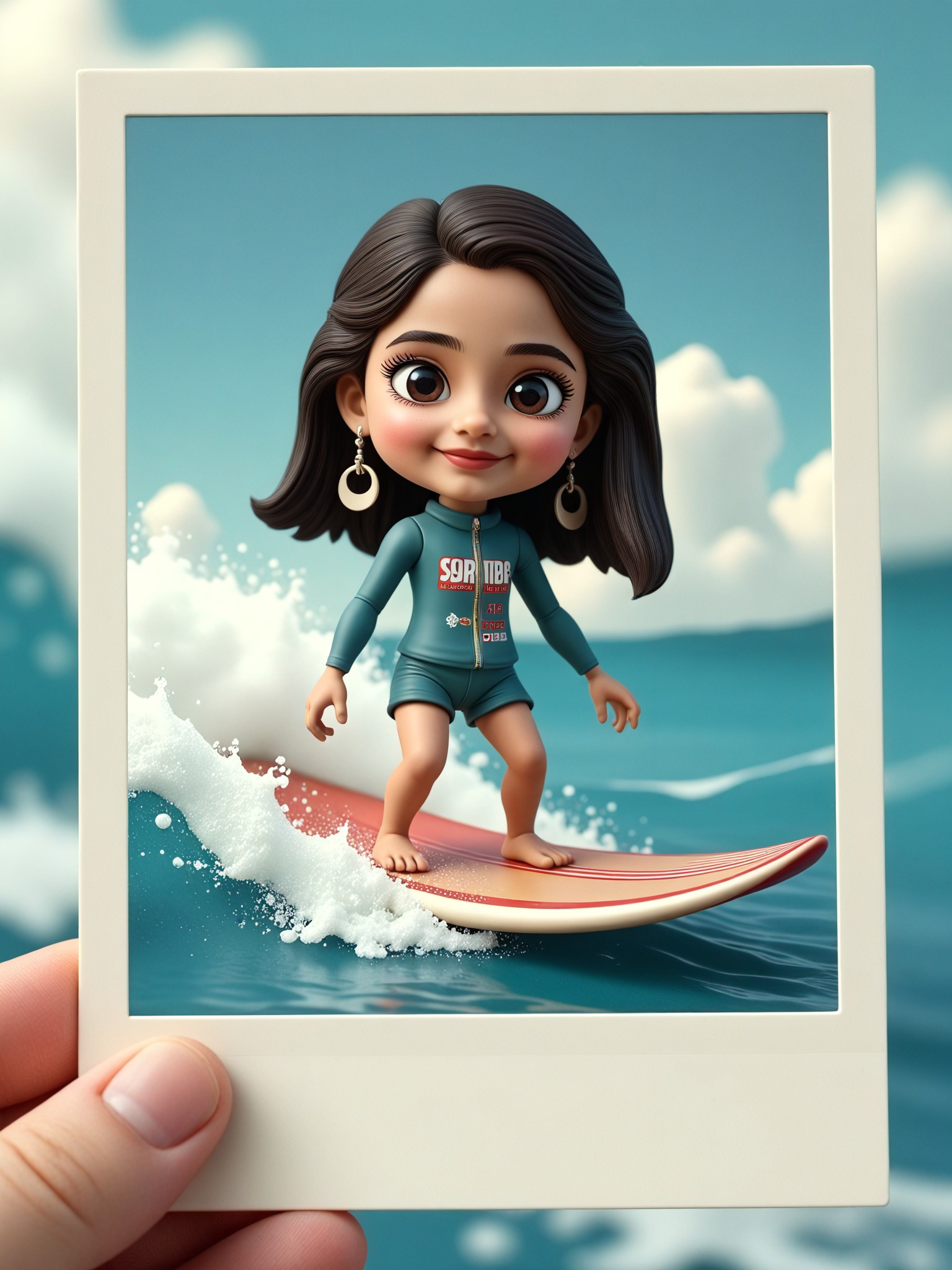 3D Polaroid - Surfing image