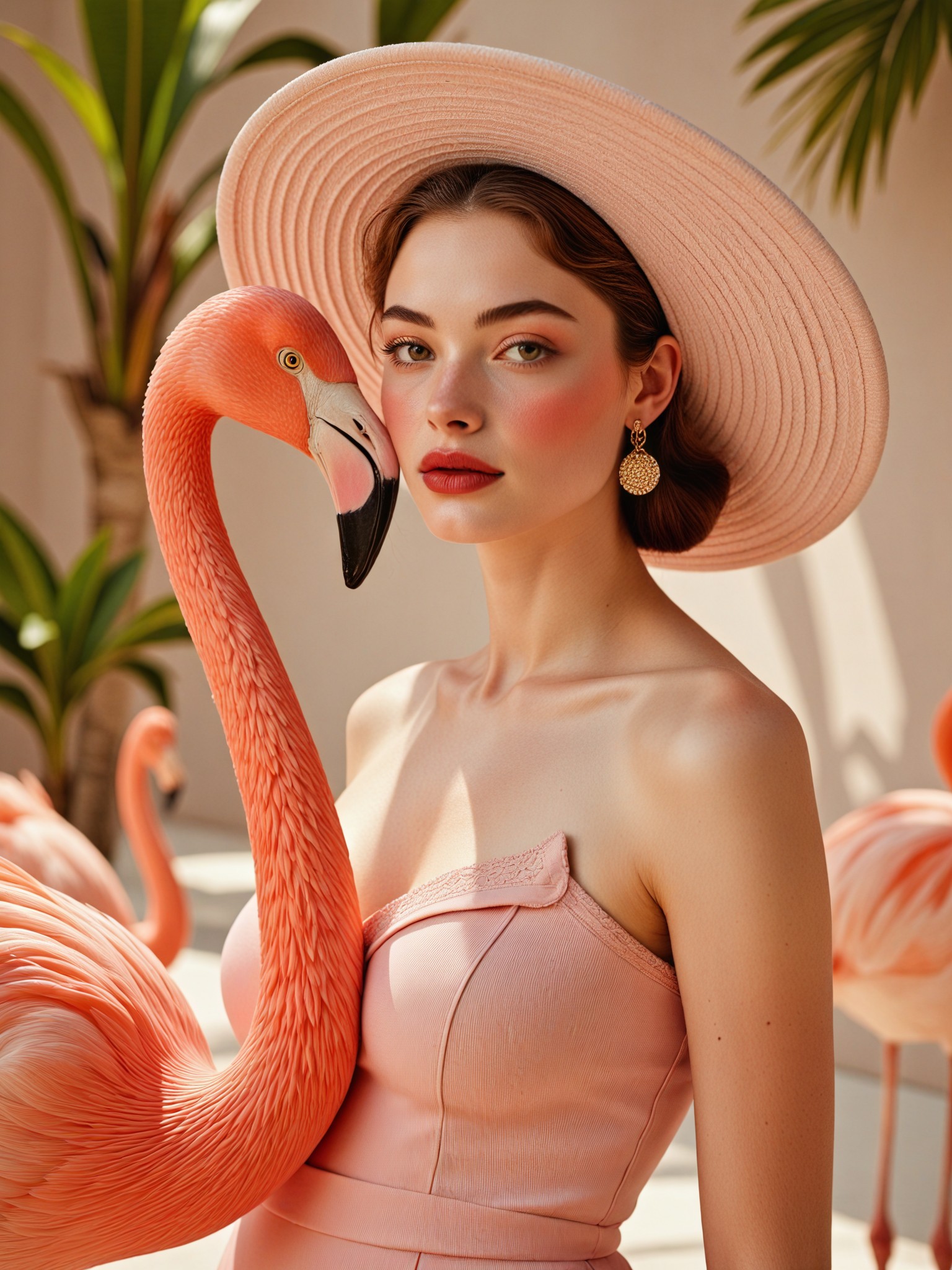 Tropical Flamingo Magazine Style Portrait image