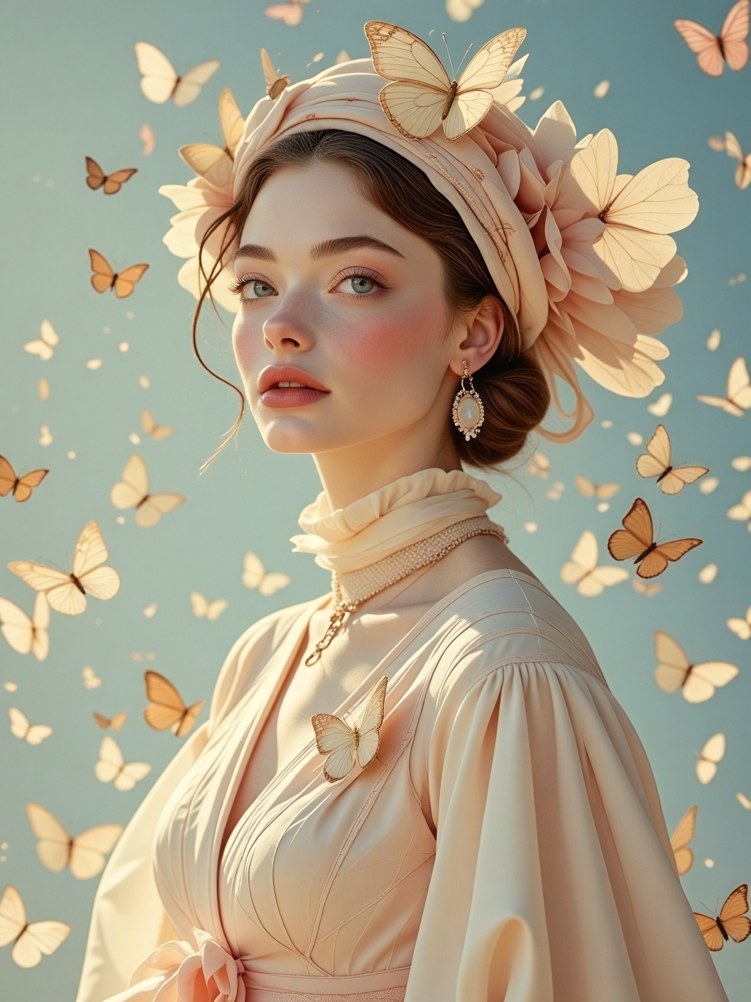 🦋 Fashion Magazine Portrait with Butterfly image