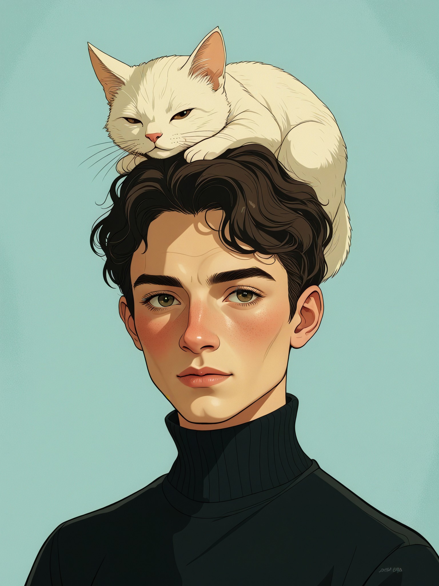 Boy Avatar - Cat Lying on Head image