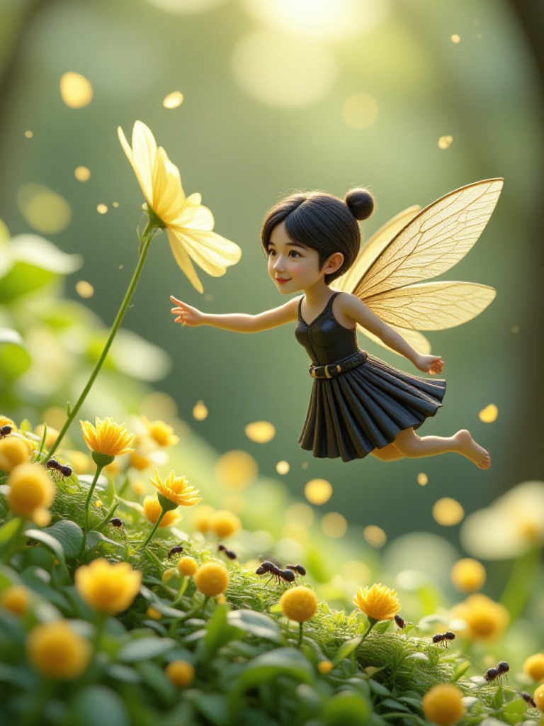 Black fairy and ants image