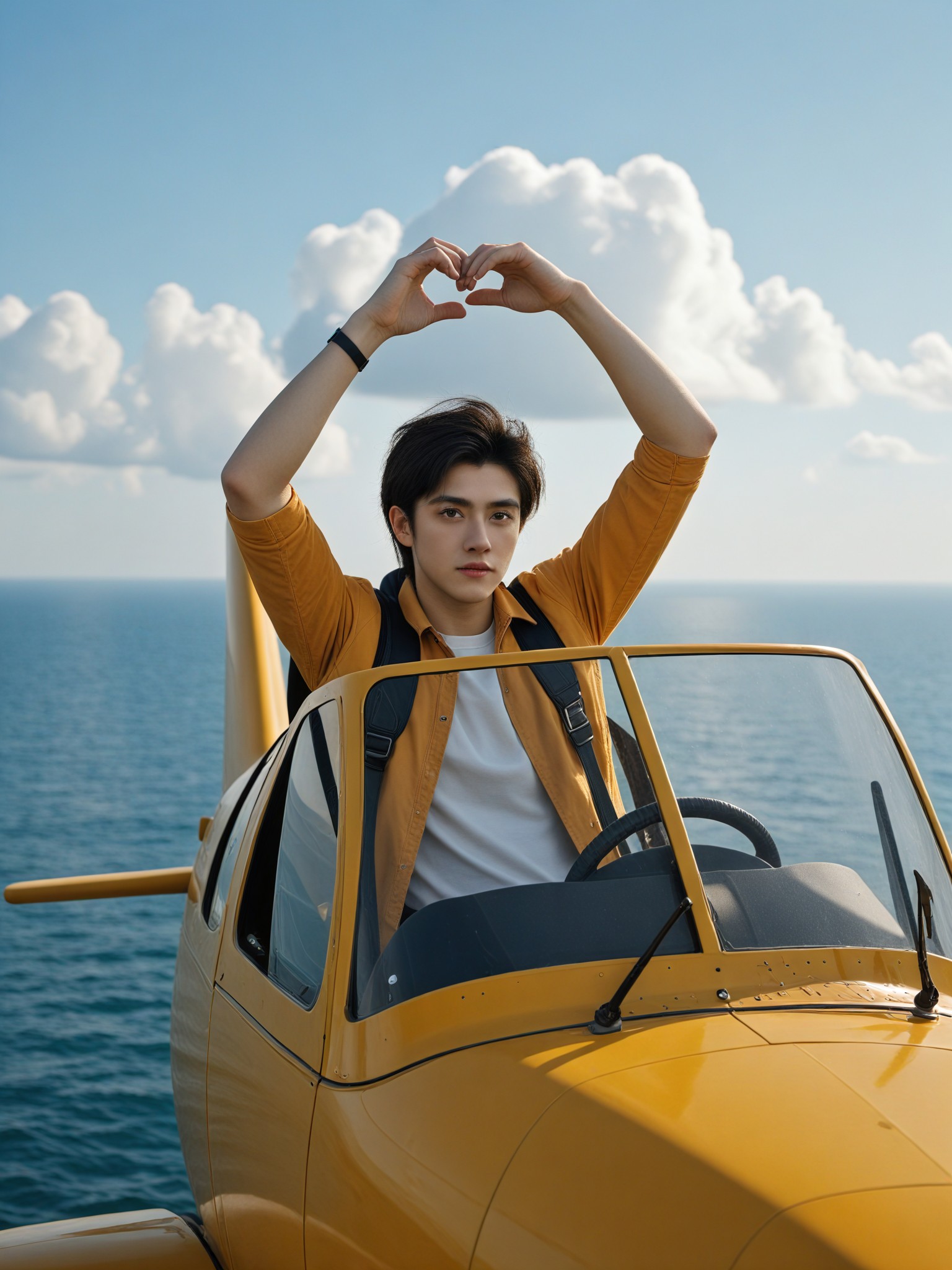 Open a new type of vacation machine Flying the stylish plane for vacation image