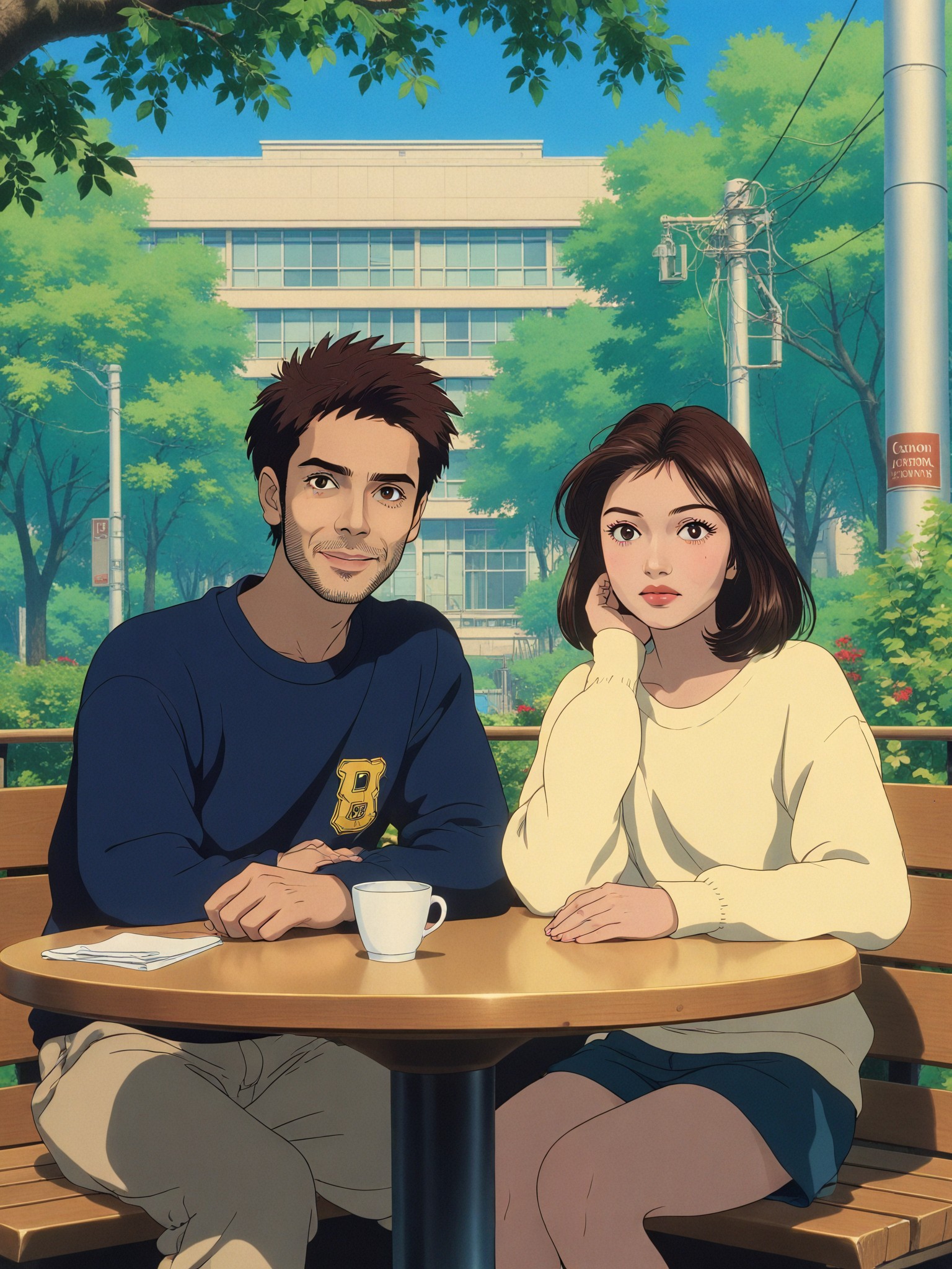 Campus Cafeteria Couple Photos image