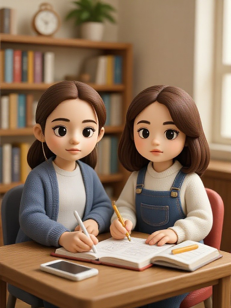  Library Study Girls image