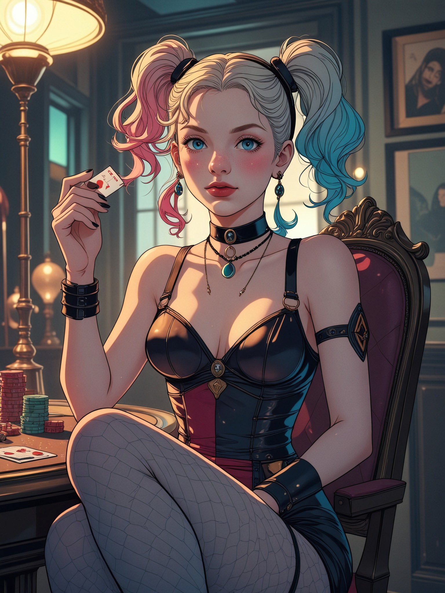 🎲💋 Harley Quinn as the Poker Queen image