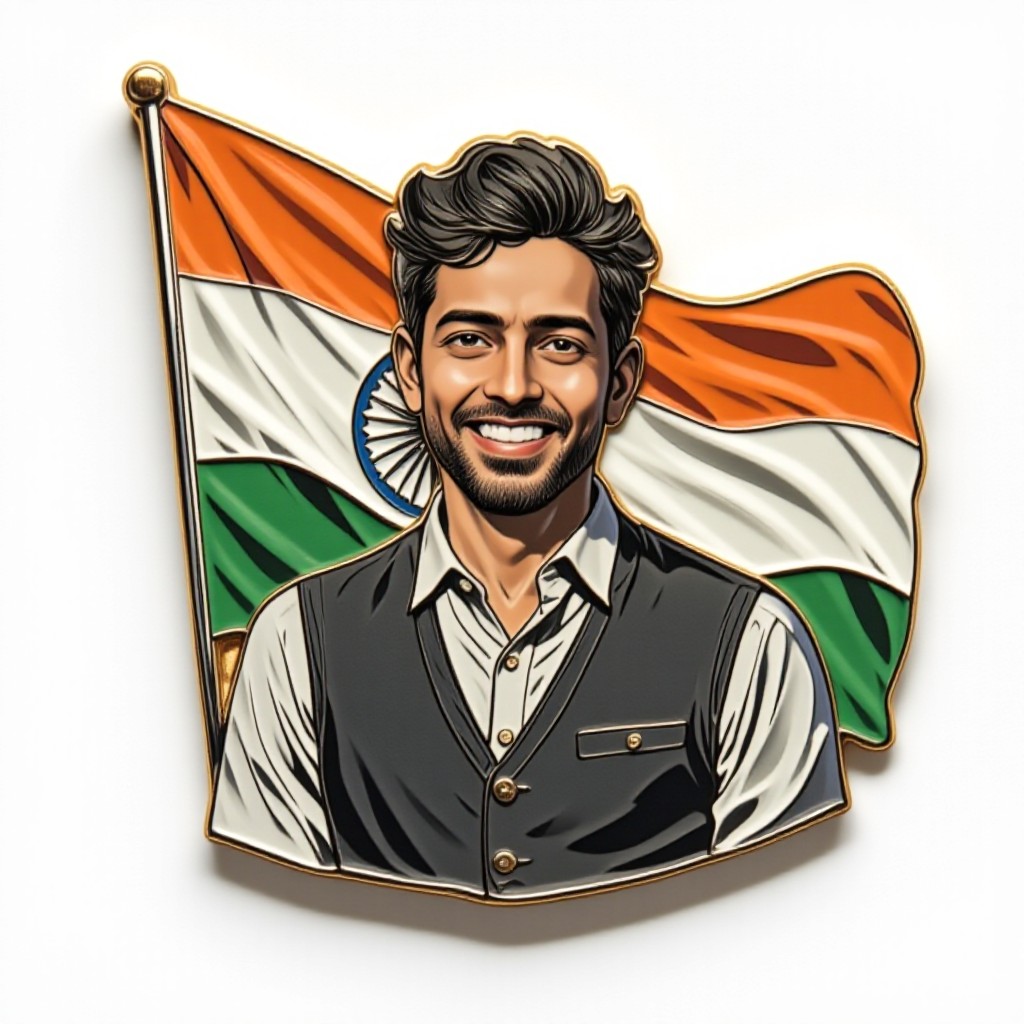 Indian Flag Badge image