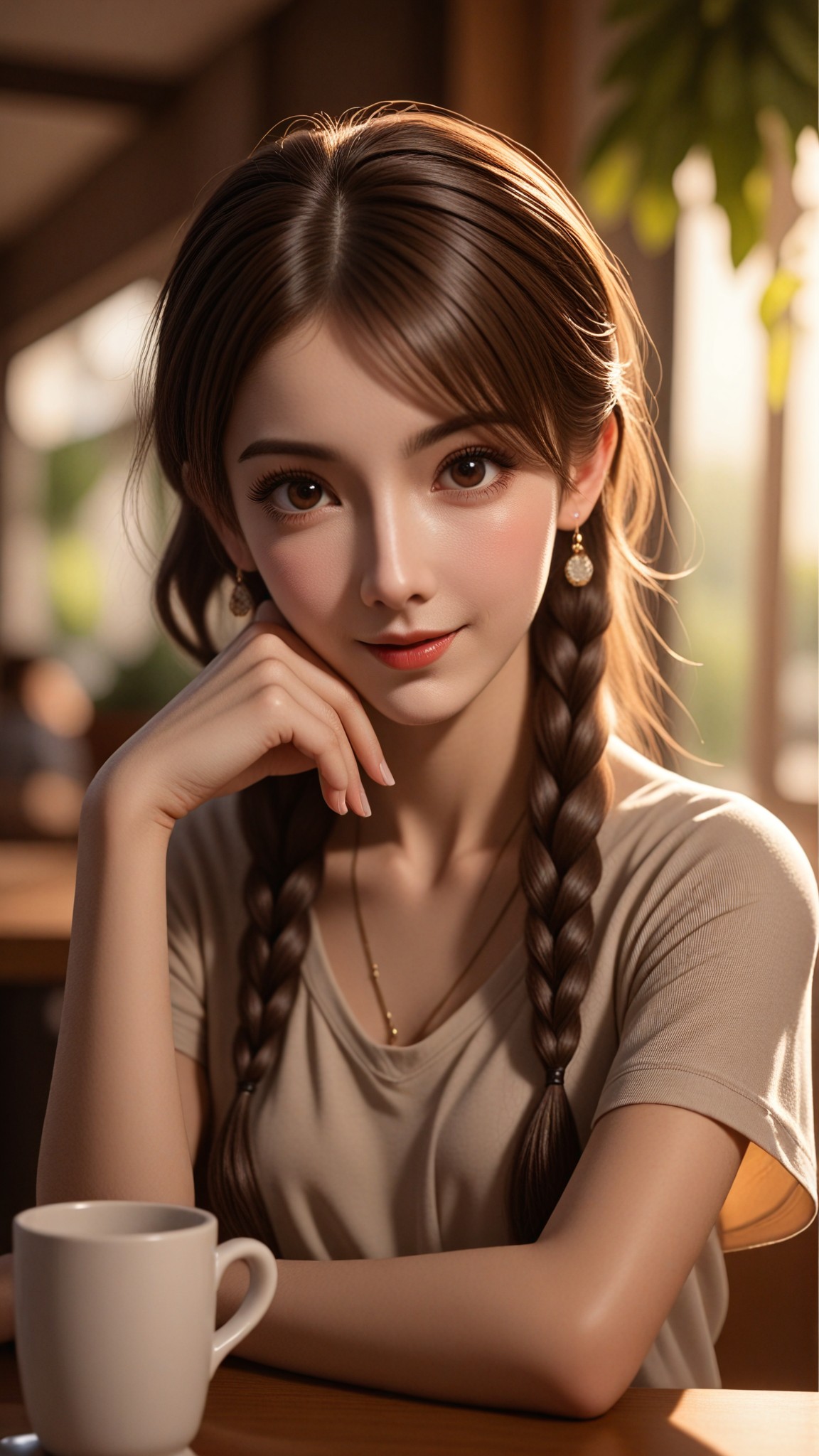 Sunset Coffee Time - Soft Light Portrait - Quiet Soft Light Wind image