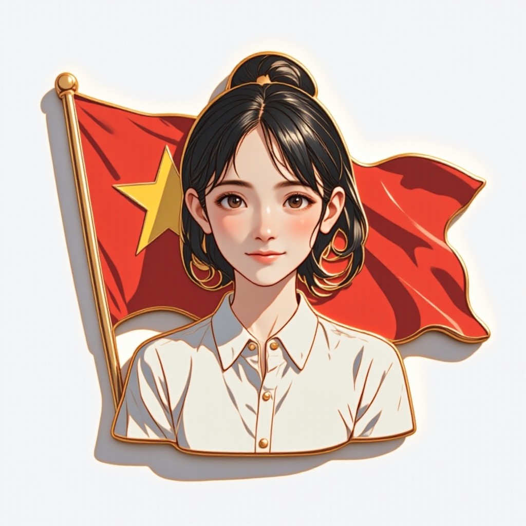 Vietnam Flag Badge image