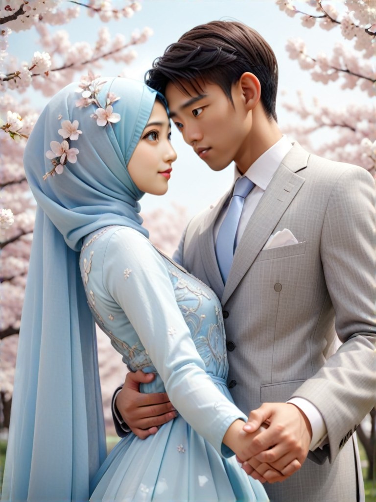 Muslim pre-wedding (sakura) image