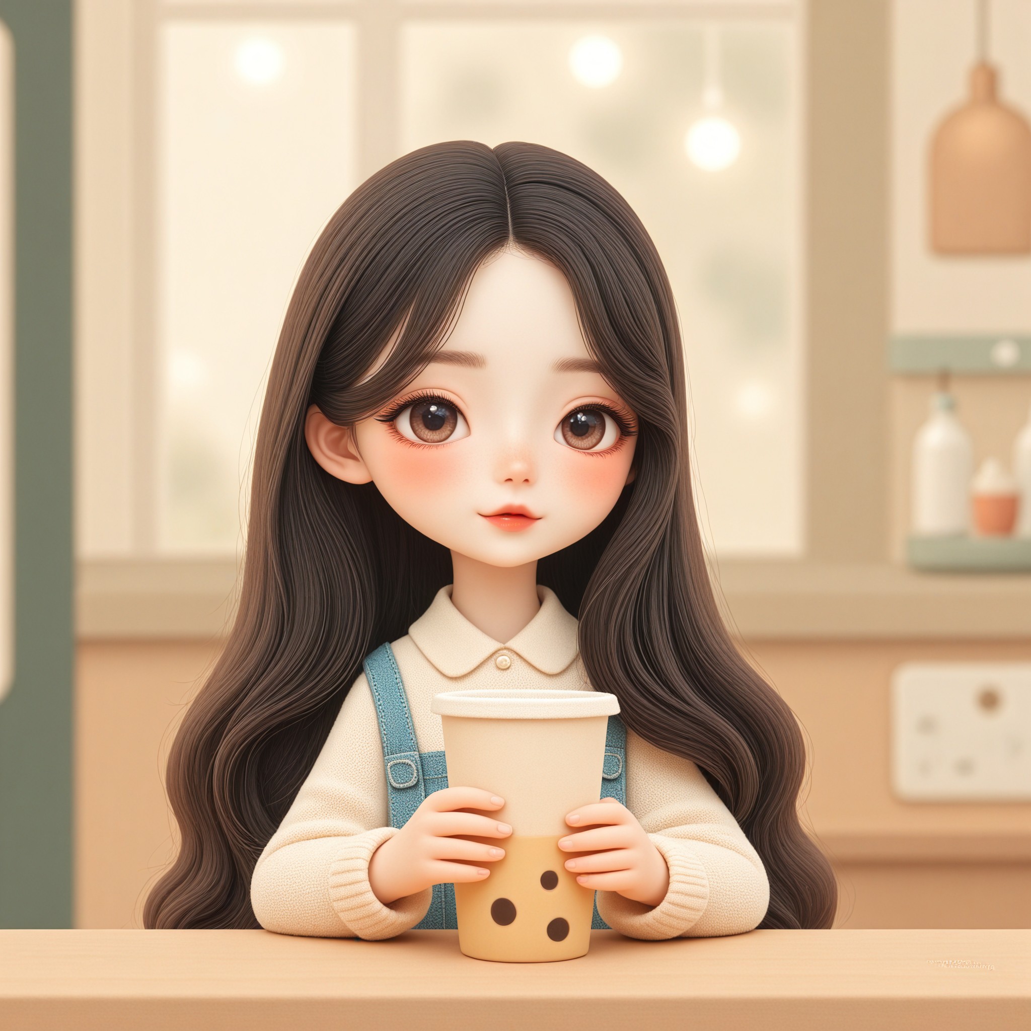 I like bubble tea（cute doll） image