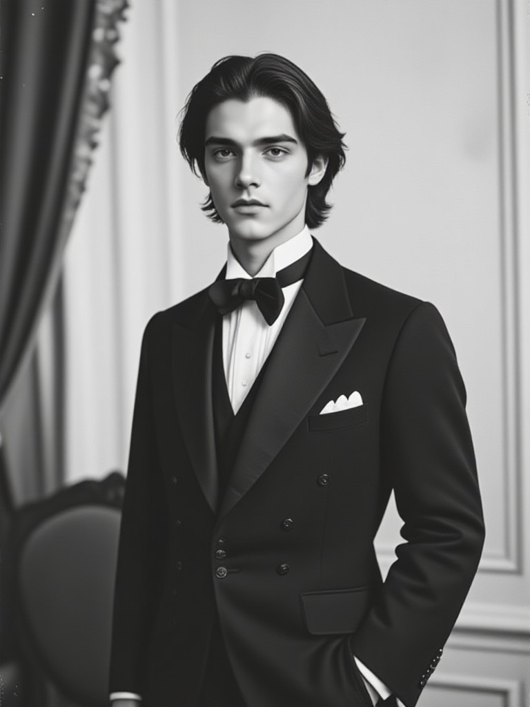 Black and white portrait image