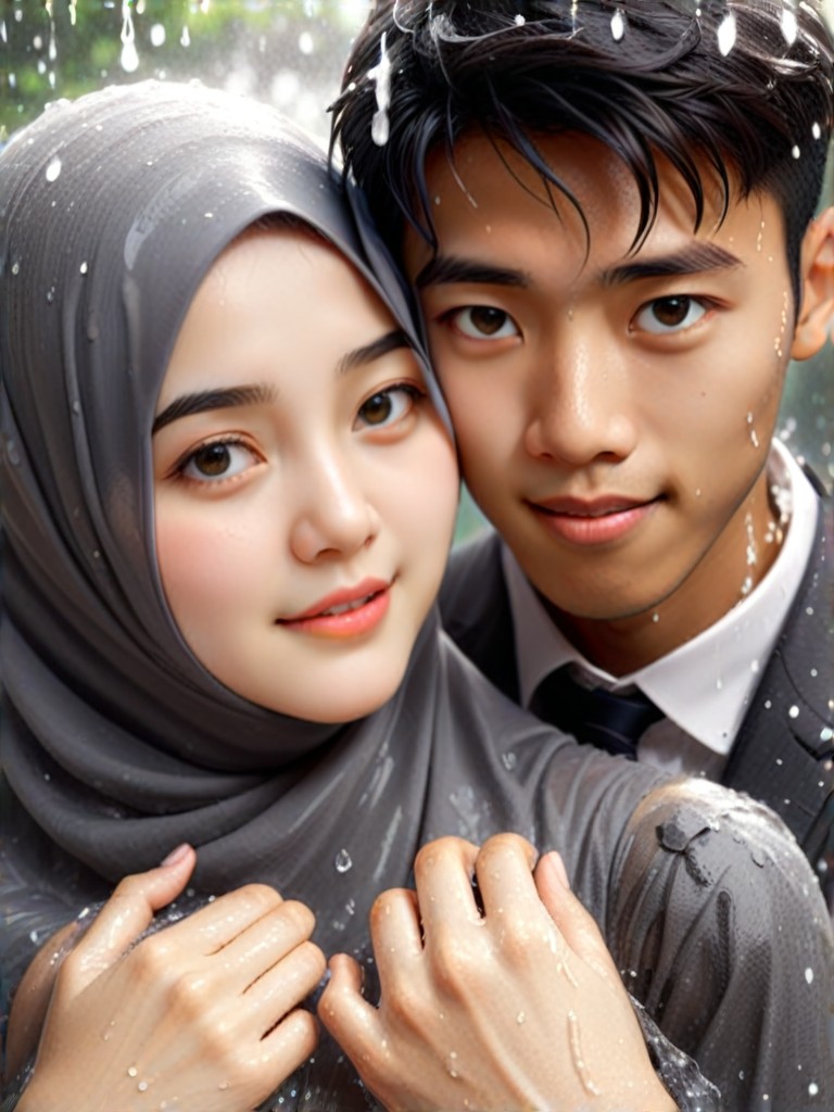 a1.art-generated Wet Looks Wet Saree Rain image