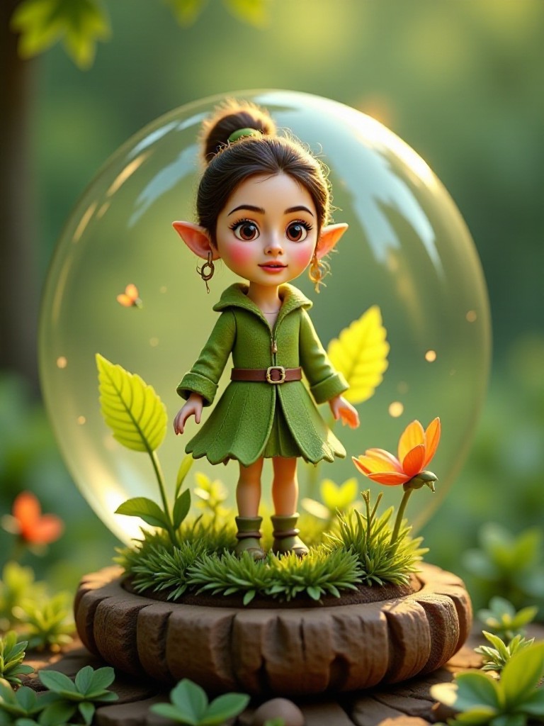 Crystal ball forest doll image