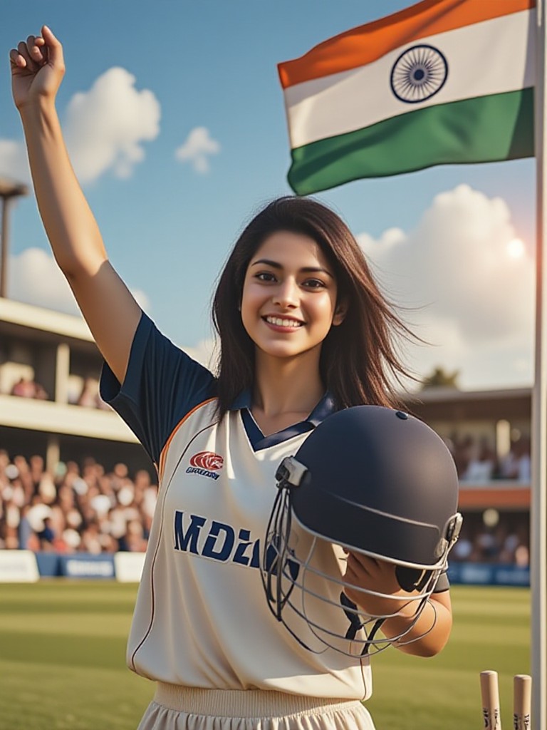 Indian Cricket Woman Portrait 02 image