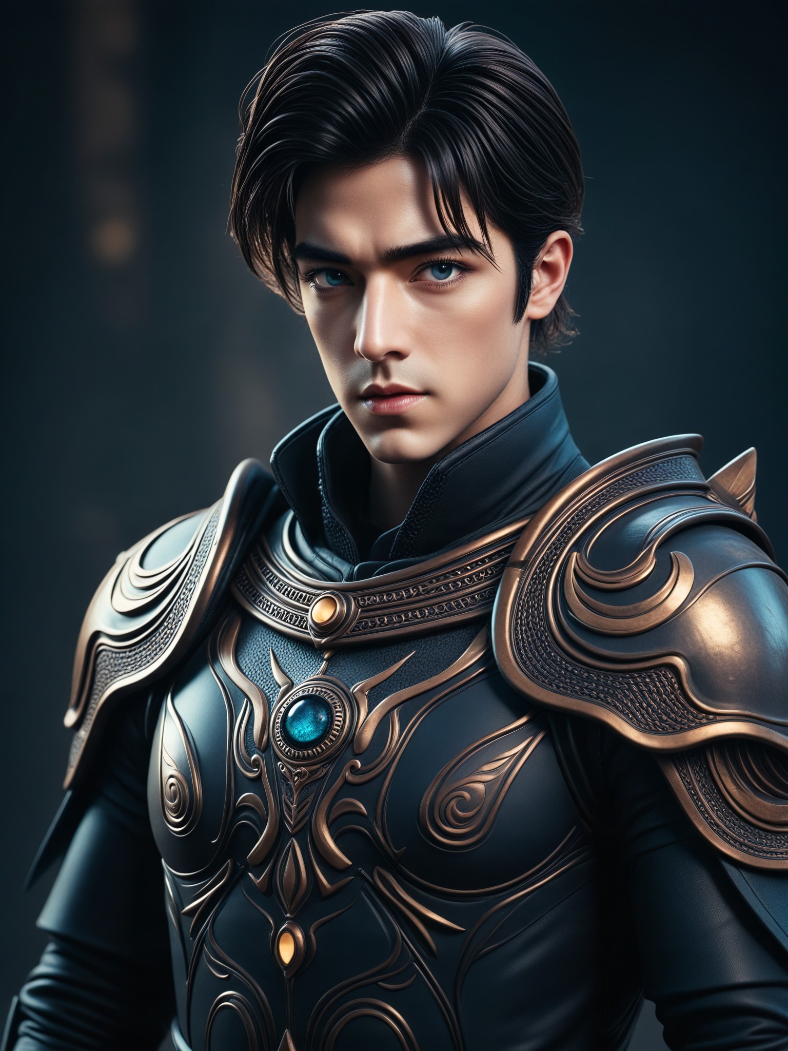 Abyssal Will: Legacy Guardian - Obsidian Armor and Blue Treasure Energy Special Effects Theme image