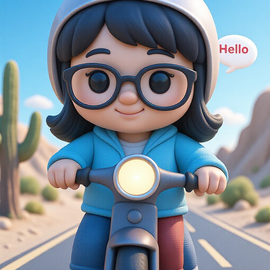 Girl riding a bike for a ride image