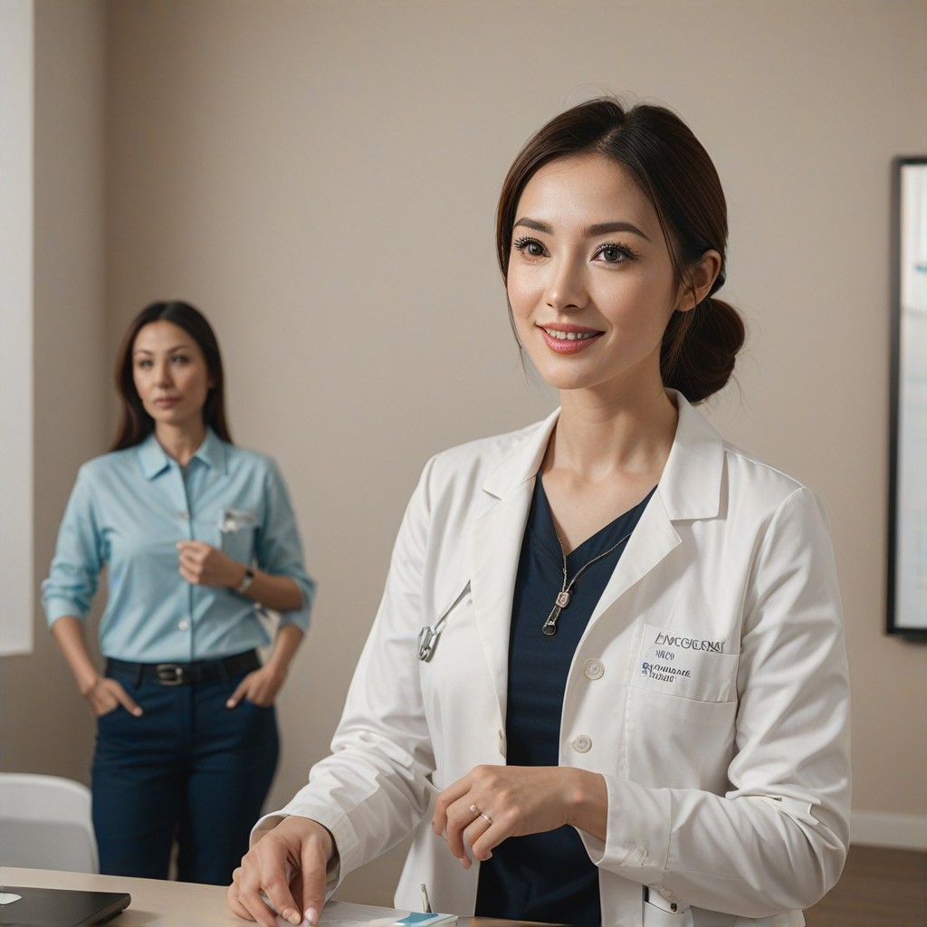 Engaging portrait of a speaker discussing Medicare benefits, [dynamic pose], (background featuring relevant healthcare imagery:1.1), conveying expertise and confidence, [clear focus], (Medicare Workshop Hub:1.2), -[irrelevant objects]