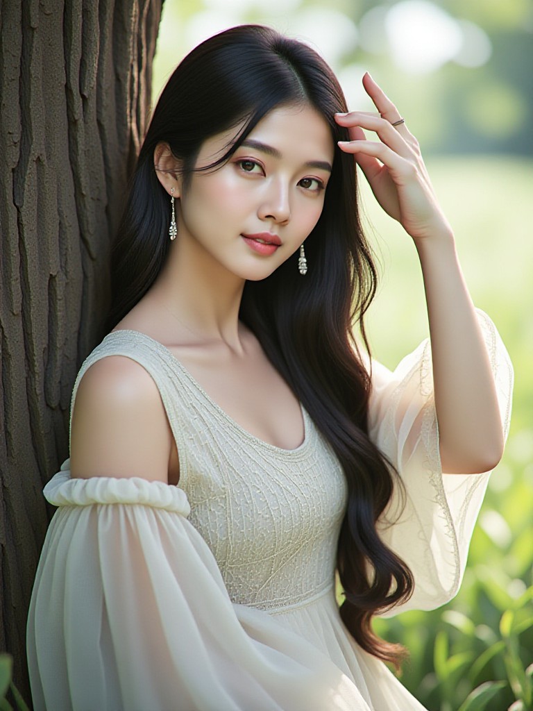 Resting under the tree image