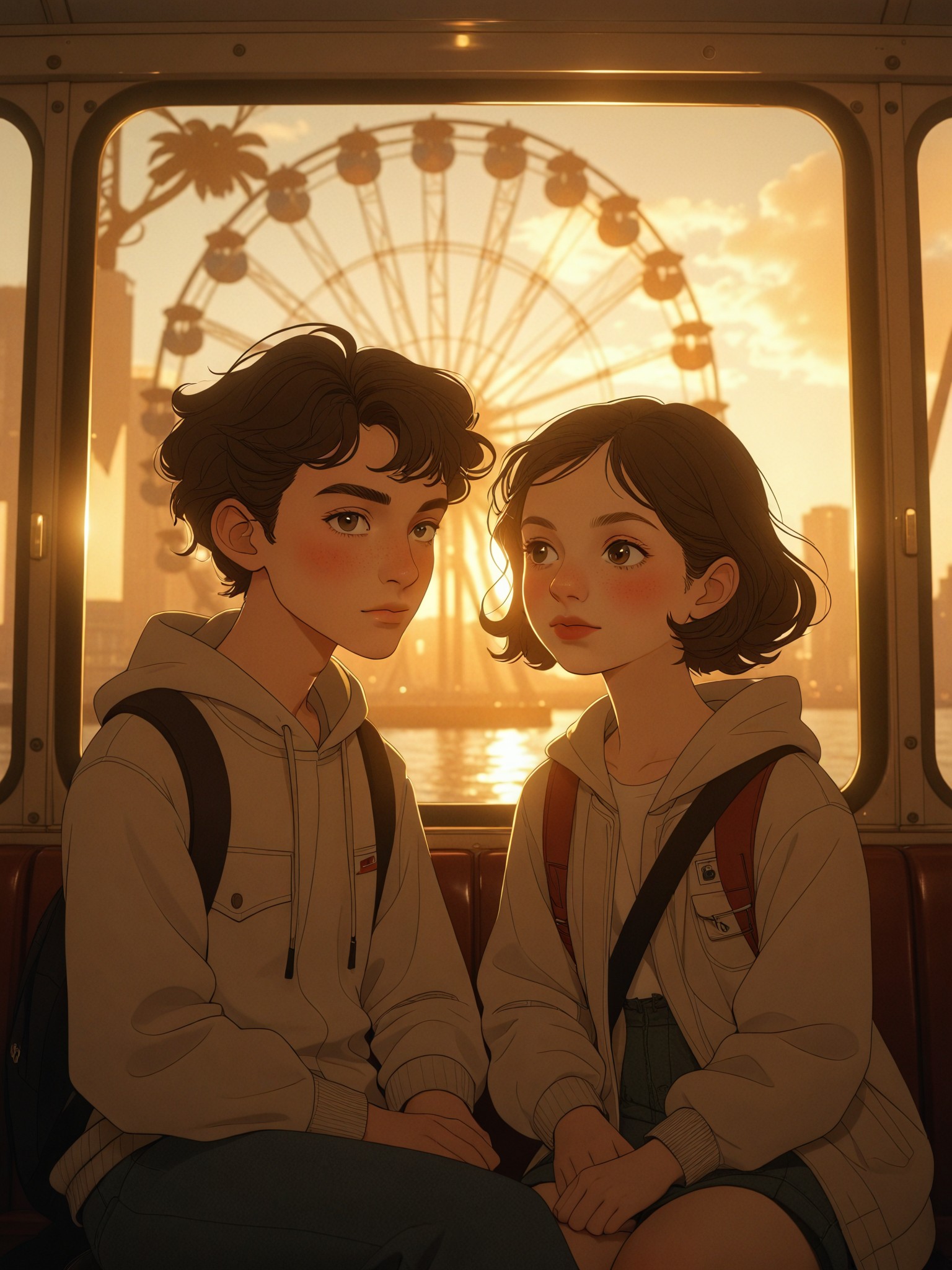 Couple in Ferris Wheel image