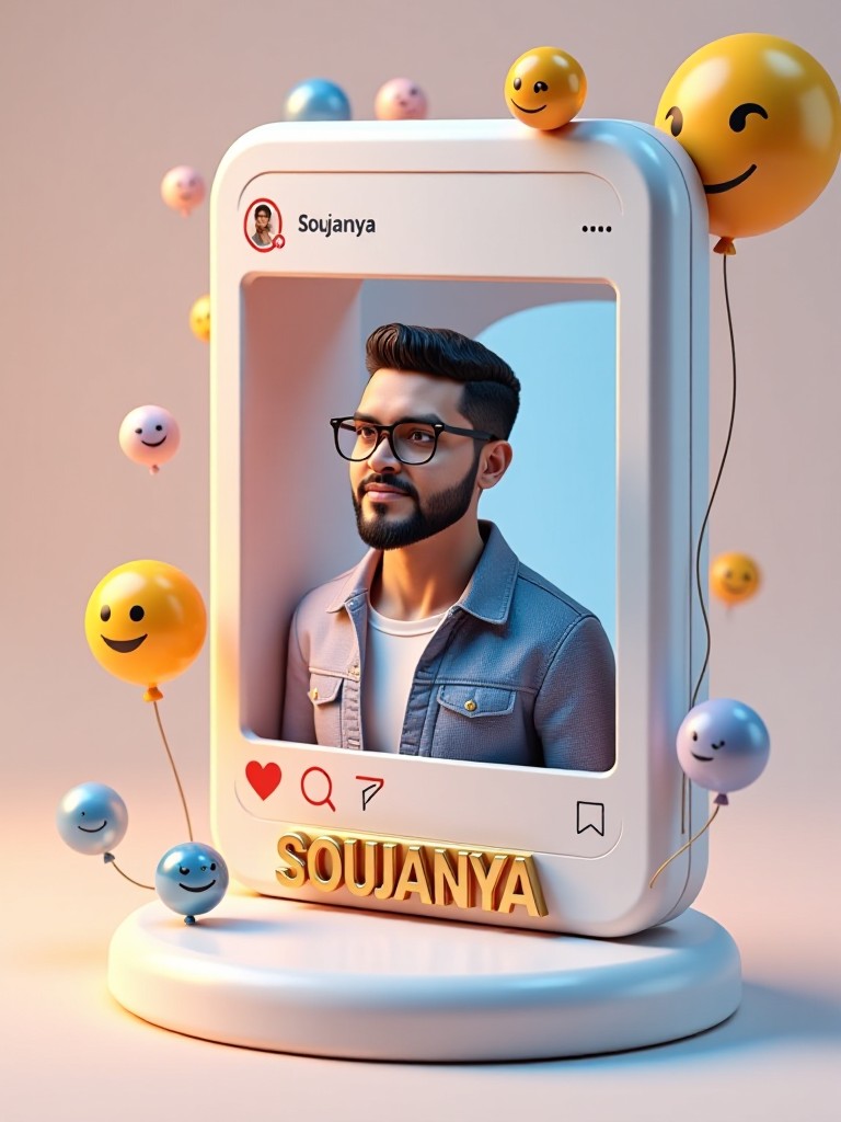 3D Polaroid instagram image
