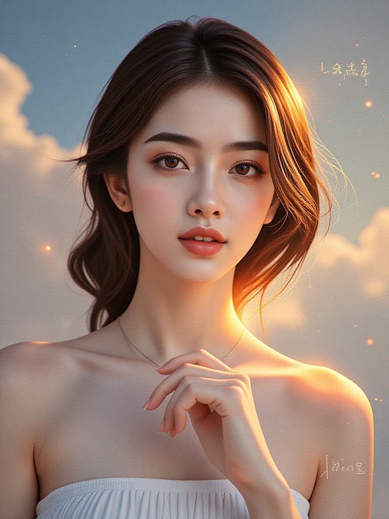 A face bathed in sunlight image