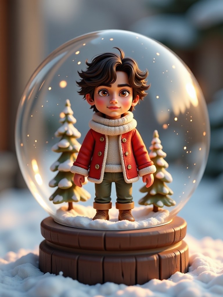 Crystal ball winter doll image